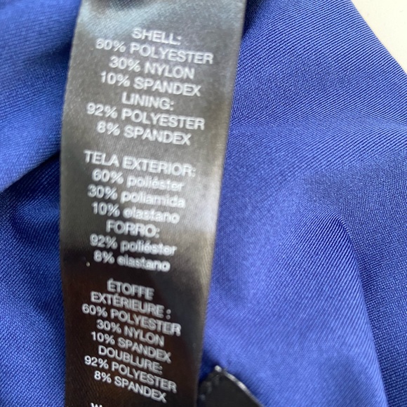 WHITE HOUSE BLACK MARKET BLUE VELVET SLEEVELESS DRESS. SIZE XS. - Picture 5 of 5